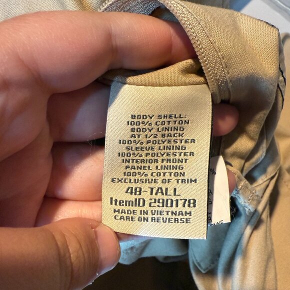 LL Bean Men 48 Tall Travel Blazer Jacket Sport Coat Tan Beige 2 Button Commute - Picture 10 of 12